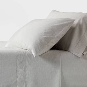 lot 4644 image: Full 250 Thread Count Organic Percale Sheet Set Gray Chambray - Threshold - Retail $60