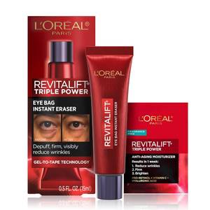 lot 4649 image: LOreal Paris Revitalift Triple Power Eye Bag Instant Eraser, Eye Tightener Treatment to Firm Bags, 0.5 oz  Sample&nbsp