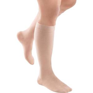 lot 4657 image: JOBST ACTIVA Opaque 15-20 mmHg Compression Socks for Women and Men, Knee High, Closed Toe, Silky Beige, X-Large&nbsp