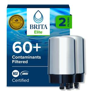 lot 4659 image: Brita Replacement Water Filter for Faucet Mount, Removes 99% of Lead, Sink Filtration System, Chrome, 2 Count&nbsp