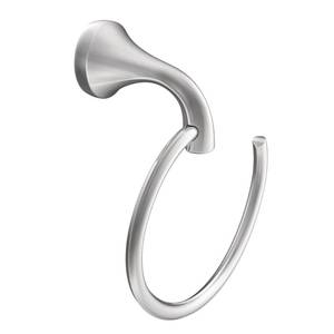 lot 4675 image: Moen YB2886CH Eva Bathroom Hand Towel Ring, Chrome&nbsp
