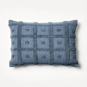lot 4679 image: Tufted Geo Lumbar Throw Pillow Steel - Threshold designed with Studio McGee Cotton, Indoor, Zipper Closure, Rectangular Shape&nbsp