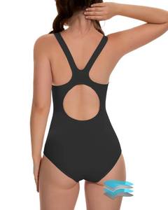 lot 4684 image: Beautikini Period Swimwear One Piece Racerback Training Bathing Suit Women Period Swimsuits for Teen Girls Ages 11-14(Black XX-Small) - Retail $47