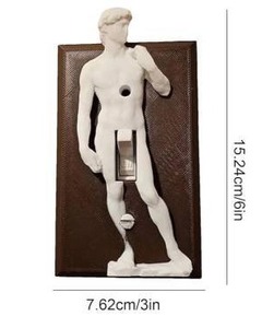 lot 4692 image: Funny Light Switch, Michelangelos David, Creative and Humorous Light Switch Covers, 3D Sculptural Light Switch Plate, Decorative Light Switch&nbsp