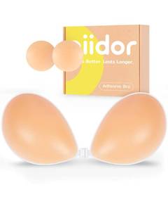 lot 4704 image: Niidor Adhesive Bra Strapless Bra Sticky Bras Creme, D cup&nbsp