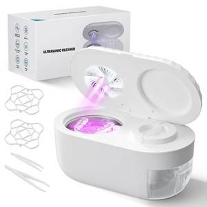 lot 4705 image: Ultrasonic Retainer Cleaner with Cleaning, Pumping, and Air-Drying Functions, 45kHz Retainer Cleaner Machine, 200ml Denture Cleaner for Dentures, Mouth Guards, Braces, Toothbrush Heads, Jewelry(White) - Retail $37