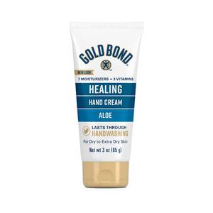 lot 4718 image: Gold Bond Healing Hand Cream, 3 oz Hand Cream With Aloe, Moisture That Lasts Through Handwashing&nbsp