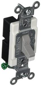 lot 4727 image: Leviton Toggle Single-Pole AC Quiet Switch, CS115-2GY, Gray&nbsp