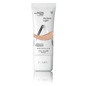 lot 4778 image: Almay Skintone Matching Foundation, Smart Shade Face Makeup with SPF 15, Hypoallergenic, Oil-Free, Dermatologist-Tested, 100 My Best Light, 1 fl oz&nbsp