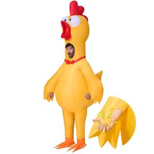lot 4782 image: Spooktacular Creations Adults Halloween Inflatable Rubber Chicken Costume - Full Body Blow Up Suit With Squeakers for Funny Cosplay Animal Themed Parties, X-Large(71In) - Retail $39