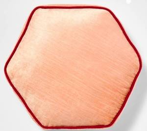 lot 4783 image: 16 Textured Velvet Hexagon Throw Pillow Coral - Threshold designed with Studio McGee&nbsp