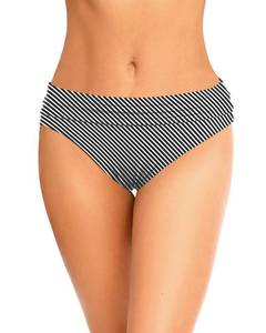 lot 4795 image: Zmart Women Full Coverage Ruched Bikini Bottoms Tummy Control Swim Bottoms Scrunch Ruffle Bathing Suit Bottom Striped M&nbsp