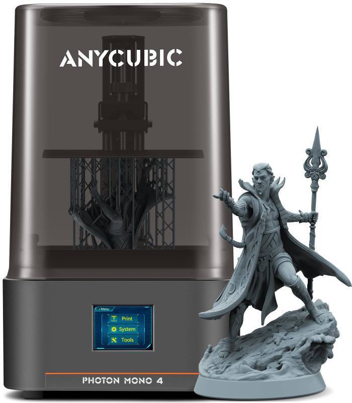lot 1225 image: ANYCUBIC 10K Resin 3D Printer, Photon Mono 4 LCD 3D Printer with 7-inch Mono Screen, Upgraded LighTurbo Matrix and Printing Platform, Printing Size of 6.04in x 3.42in x 6.49in Retail $199.99 FACTORY SEALED
