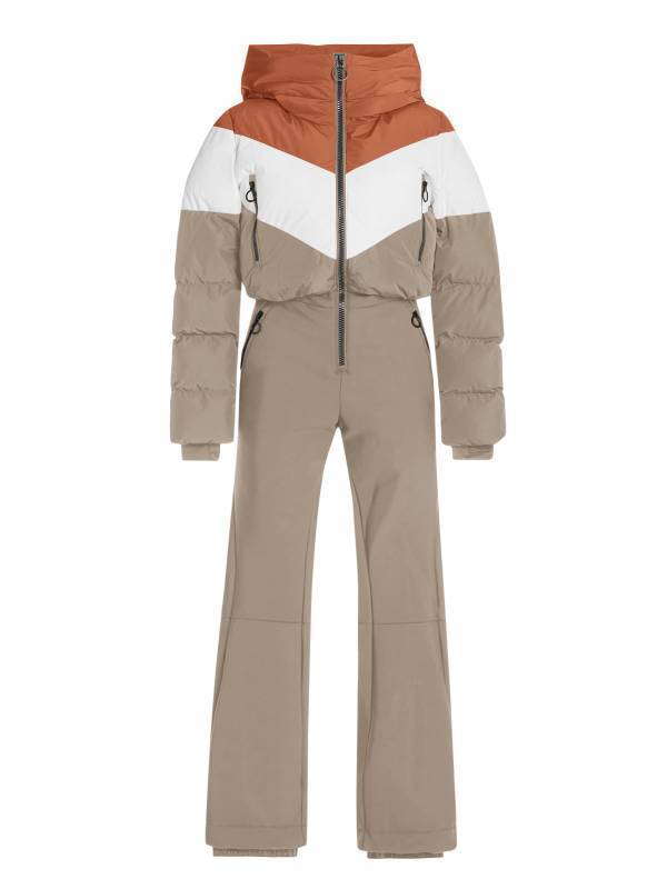 lot 1258 image: Fisoew Womens One Piece Ski Suit Warm Waterproof Snowsuits Winter Snow Jumpsuits Outdoor Sports Outerwear, XXL, Retail- $136