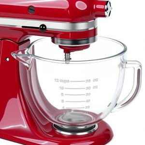 lot 1229 image: Glass Mixer Bowl Compatible with Kitchenaid 4.5-5 Quart Tilt-Head Stand Mixers,With Measurement Markings,5 Quart Mixing Bowl Replacement