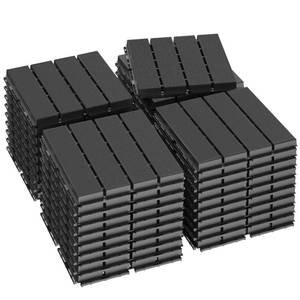 lot 1243 image: Goovilla Plastic Interlocking Deck Tiles, 36 Pack Balcony Flooring, 12x12 Waterproof Outdoor Flooring All Weather Use, Patio Floor Decking Tiles for Porch Poolside Backyard Concrete, Dark Grey - Retail $130
