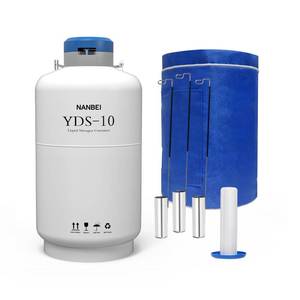 lot 1255 image: NANBEI 10L Liquid Nitrogen Tank Cryogenic Container Aluminum Alloy Liquid Nitrogen Dewar Static Cryogenic Liquid nitrogen dewar with Straps,for Beauty Industry, Semen Preservation, Scientific - Retail $199