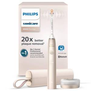 lot 1267 image: Philips Sonicare DiamondClean 9900 Prestige Electric Toothbrush - with SenseIQ Technology and Advanced AI App, 5 Brushing Modes, 3 Intensity Levels, Charging Travel Case, Champagne, HX999011 - Retail $380