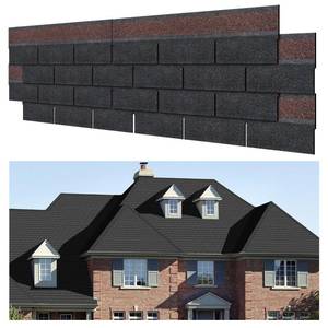 lot 1273 image: Maasechs 7 Pack 39 X13 Double Layer Asphalt Roof Shingles for Home 3-tab Roofing Shingles Tile Repairing Self Adhesive Shed Decor for Outdoor Garage Pet House Cover 10.7 Square Feet(Black) - Retail $63