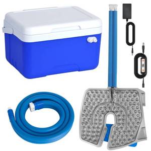 lot 2487 image: Cold Therapy Machine After Surgery Ice Machine with Knee Flexible Pad, Cryotherapy Machine for Knee Pain, Sprains, Swelling, Other Injuries, Quiet Pump,Timing Function (9 Quart) - Retail $190