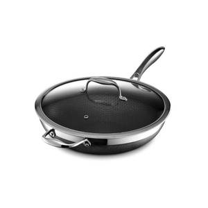 HexClad Hybrid Nonstick 12-Inch Wok with Stainless Steel Lid, Stay-Cool Handle, Dishwasher-Friendly, Oven-Safe Up to 900°F, Induction Ready, Compatible with All Cooktops - Retail: $169