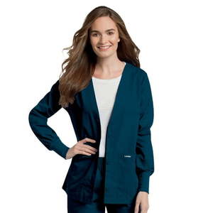 lot 67910 image: APPEARS NEW - Landau Womens Essentials Classic Relaxed Fit Breathable Fade Resistant 5 Pocket Button Warm-up Scrub, Style 7535 BNP (Size Small)