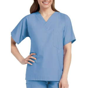 lot 67988 image: APPEARS NEW - ScrubZone by Landau Unisex V-Neck Scrub Top Style 71221 CEIL (Size XL) 2 Pack