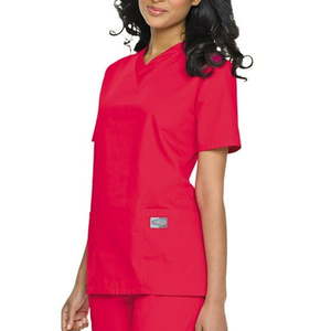 lot 67990 image: APPEARS NEW - Landau Unisex V-Neck Scrub Top Style 71221 Red & Landau Style 7502 RDP (Size Small) 2 Pack