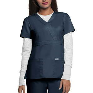 lot 68055 image: APPEARS NEW - Greys Anatomy Greys Anatomy�� 3-Pocket Mock Wrap Top Scrub Top (Size 3XL)