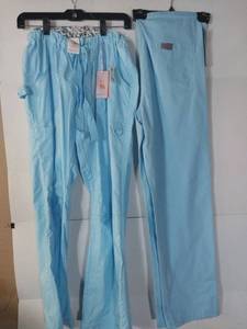 lot 68087 image: APPEARS NEW - Koi Kathy Peterson & Scrub Zone Medical Uniform - Ice Blue (Size Small) Lot of 2