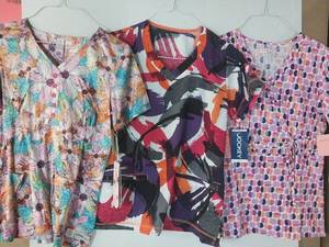 lot 68113 image: APPEARS NEW - Urbane Sweet, Jockey & Koi Scrub Tops (Size Small) Lot of 3