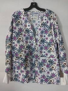 lot 68117 image: APPEARS NEW - Landau Floral Print Medical Scrub Jacket (Size Small)