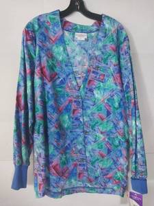 lot 68123 image: APPEARS NEW - Peaches Uniforms Medical Scrub Jacket (Size Small)