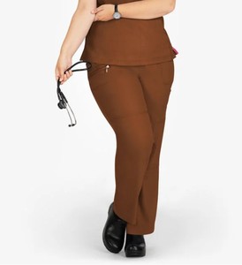 lot 68134 image: APPEARS NEW - Landau Flare Leg Medical Scrub Pants Brown (Size Small)