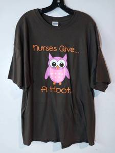 lot 68212 image: APPEARS NEW - Nurses Give A Hoot Owl T-Shirt (Size 2XL)