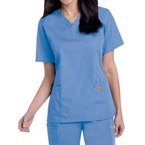 lot 68265 image: APPEARS NEW - ScrubZone by Landau Women s V-Neck Scrub Tops Style 70221 CEIL & 70224 CEIL (Size XS) 2 Pack