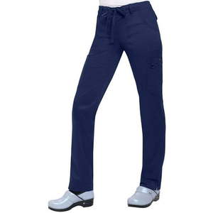 lot 68275 image: APPEARS NEW - Koi Skinny Stretch Lindsey Mid-Rise Drawstring Waist Cargo Scrub Pant Style 710P-12 Navy (Size XS Petite)  - Retail $65