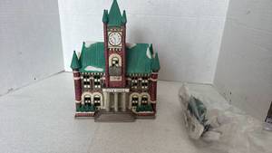 lot 1045 image: Department 56 snow village Christmas in the city, city hall