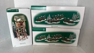 lot 1046 image: Department 56 Village Accessories Set - Lookout Tower & Corral Fence