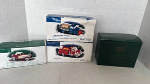 lot 1055 image: Department 56 Snow Village Vehicle Collection - 4 Piece Set