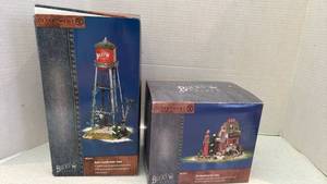lot 1104 image: Department 56 Bucks  County Water Tower and Gas Pump Set
