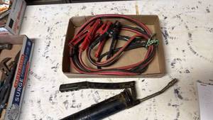 lot 3506 image: Grease gun and battery cables