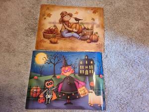 lot 7067 image: Two magnetic autumn decor, 17x23