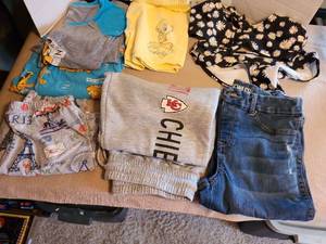 lot 7096 image: Girls jeans, Chiefs sweatpants, swimsuit, more sizes S, M