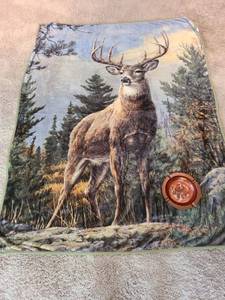 lot 7114 image: Throw blanket and ashtray