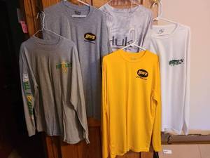 lot 7132 image: Mens long sleeve fishing t-shirts, and L, XL