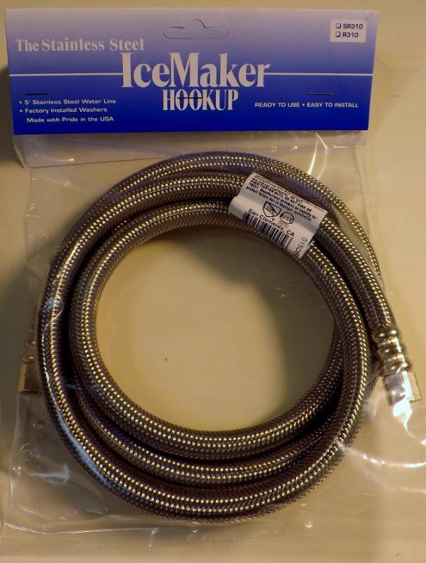 lot 18324 image: 5 Braided SS Icemaker Hookup SR310 - 3 Pack
