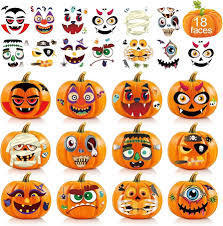 lot 20033 image: AnSun Pumpkin Decorating Foam Stickers in 24 Designs Halloween Party Supplies Trick or Treat Party Favors (36 Pack) (3 Ct)