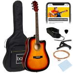 Best Choice Products 41in Full Size Beginner Acoustic Guitar Set with Case  Strap  Capo  Strings - Sunburst