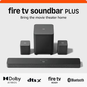 $400 Amazon Fire TV Soundbar Plus with subwoofer and surround sound speakers (newest model), 5.1 channel, Dolby Atmos, clear dialogue